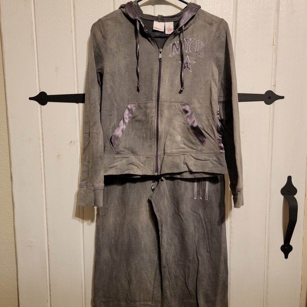 Xhilaration Womens Hoodie & Pants Set Gray Comfort Lounge Size Medium
